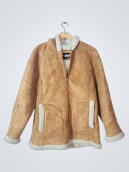 IZSPORT Women's Suede Sherpa Lined Hooded Jacket