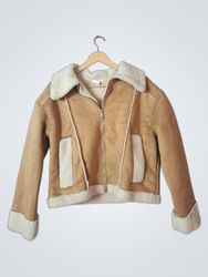 Women's Faux Suede Sherpa Lined Jacket