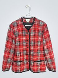 KORET Women's Red Plaid Blazer