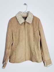 Liz Claiborne Suede Sherpa Lined Jacket