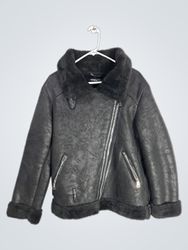 PHILOMENA PETTI NEW YORK Black Faux Leather Aviato..