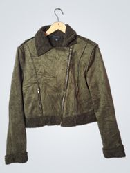 Miss Love Women's Green Faux Suede Sherpa Lined Mo..