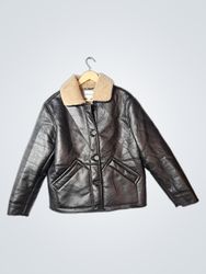 Maeve Faux Leather Sherpa Lined Jacket