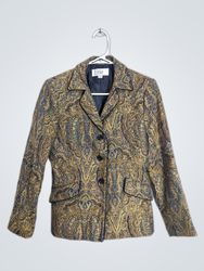 Le Suit Petite Paisley Print Blazer