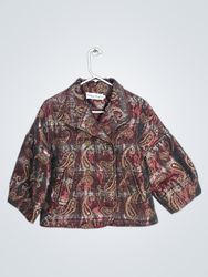 Dizzy Lizzie Paisley Print Cropped Jacket