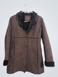 Marc New York Andrew Marc Brown Faux Suede Fur Tri..