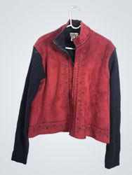 Coldwater Creek Women's Red & Black Embroidered Su..