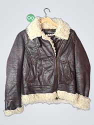 Black Rivet Women's Faux Leather Aviator Jacket wi..