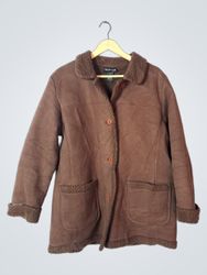 Style & Co. Petite Brown Faux Suede Sherpa Lined J..