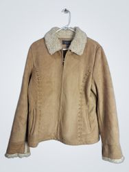 Liz Claiborne Suede Sherpa Lined Jacket