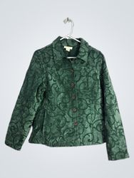 Appleseed's Green Textured Button-Front Jacket