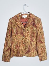 Le Suit Petite Paisley Print Blazer