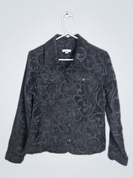 Croft & Barrow Black Jacquard Jacket