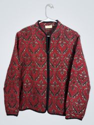 Studio Works Red Jacquard Jacket
