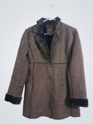 Marc New York Andrew Marc Brown Faux Suede Fur Lin..