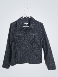 Croft & Barrow Black Swirl Pattern Jacket