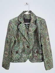 Green Paisley Print Blazer