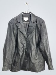 Worthington Black Leather Blazer