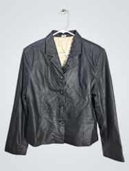 Black Faux Leather Blazer