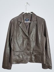 SONOMA LIFE+STYLE LAMBSKIN LEATHER BLAZER