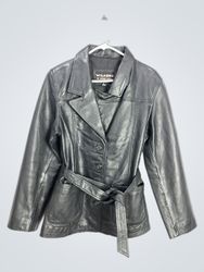 Wilsons The Leather Experts Black Belted Leather J..