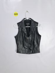 Wilsons The Leather Experts Black Leather Vest