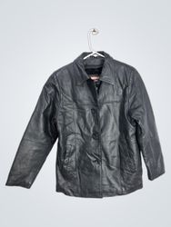 Tudor Court by Haband Black Leather Jacket