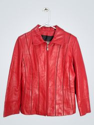 GEORGE Red Leather Jacket