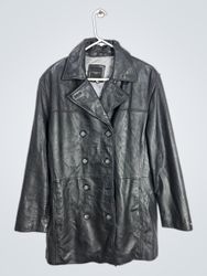 Colebrook & Co. Outerwear Black Leather Double Bre..