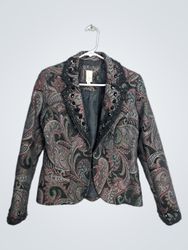 Lavender & Honey Paisley Embellished Blazer