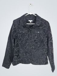 Croft & Barrow Women's Black Patterned Blazer