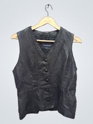 Tristan & Iseut Black Leather Vest M/M
