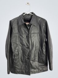 Tudor Court by Haband Black Leather Jacket