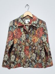 Coldwater Creek Women's Floral Print Button-Up Jac..