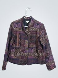 Christopher & Banks Women's Tapestry Print Blazer