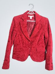 Nine & Company Red Embroidered Blazer