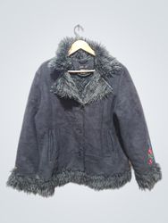 JACK & JILL Black Faux Fur Trimmed Jacket