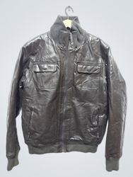 T-TRAXX Leather Bomber Jacket