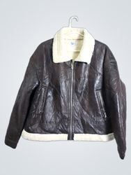 Princess Polly Faux Leather Shearling Lined Jacket