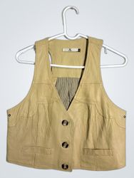 MIKE & CHRIS Women's Tan Leather Vest