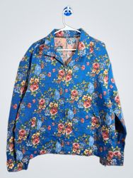 Blue Floral Print Jacket