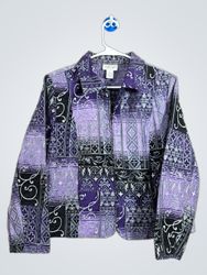 Molly & Me Women's Purple Patterned Jacket
