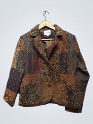 Erin London Women's Paisley Patchwork Blazer Jacke..