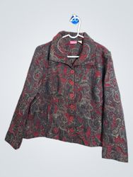 Cappogallo Women's Paisley Print Blazer Jacket