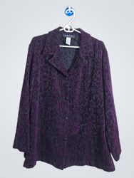 Sag Harbor Woman Purple Patterned Blazer