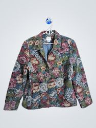 KOREF Women's Floral Tapestry Blazer