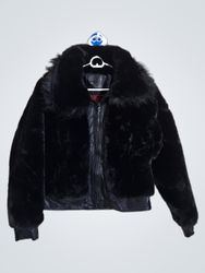 BLANKNYC Black Faux Fur Bomber Jacket