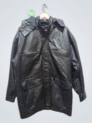 Milano Leather Hooded Jacket