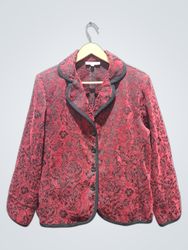 Dressbarn Women's Red Floral Blazer