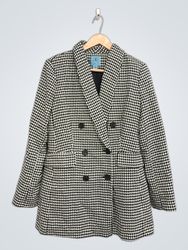 CeCe Houndstooth Double Breasted Blazer